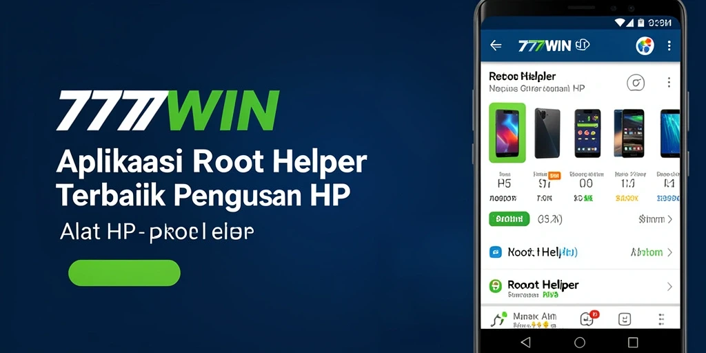 Tampilan antarmuka aplikasi Root Helper 777WIN yang mudah digunakan.