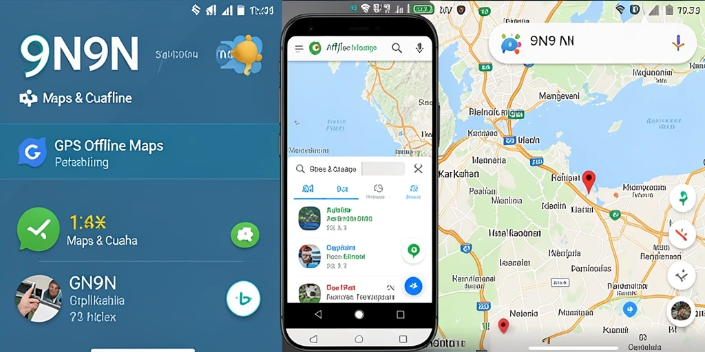 Tampilan antarmuka intuitif aplikasi GPS Offline Maps 9N9N.