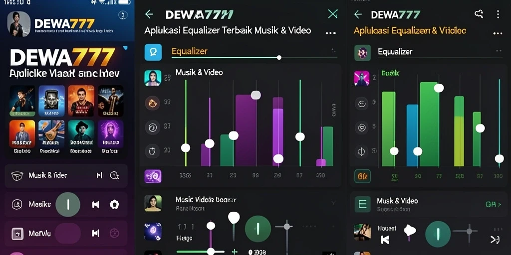 Antarmuka pengguna DEWA777 dengan fungsi Equalizer yang canggih.