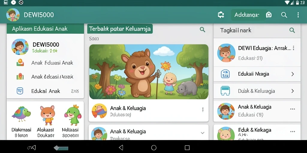 Tampilan antarmuka DEWI5000 yang menarik dan edukatif.