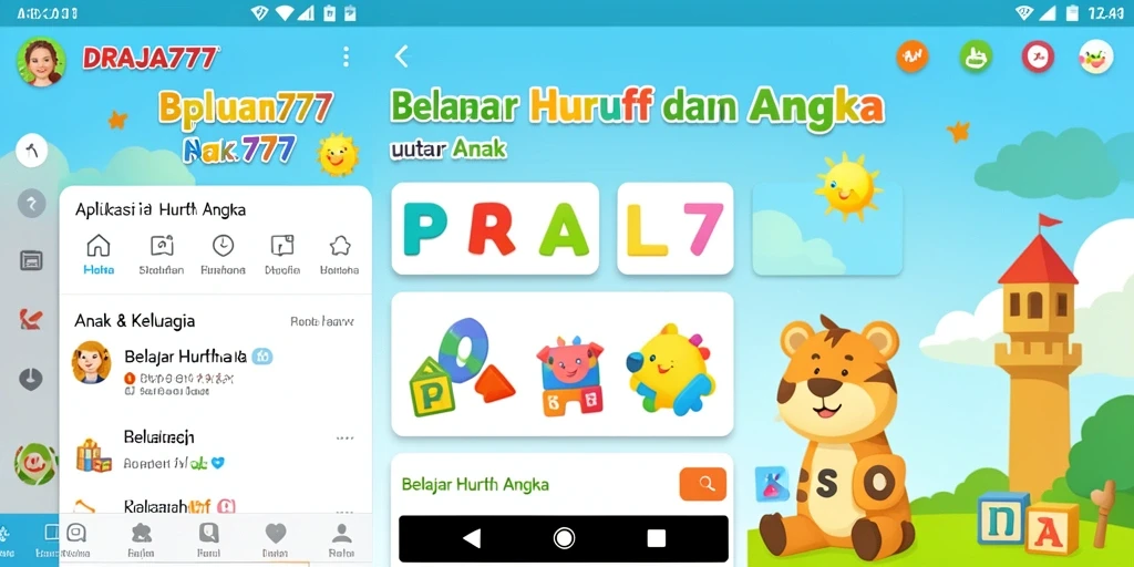 Antarmuka DRAJA777 yang menarik dan edukatif untuk anak-anak.