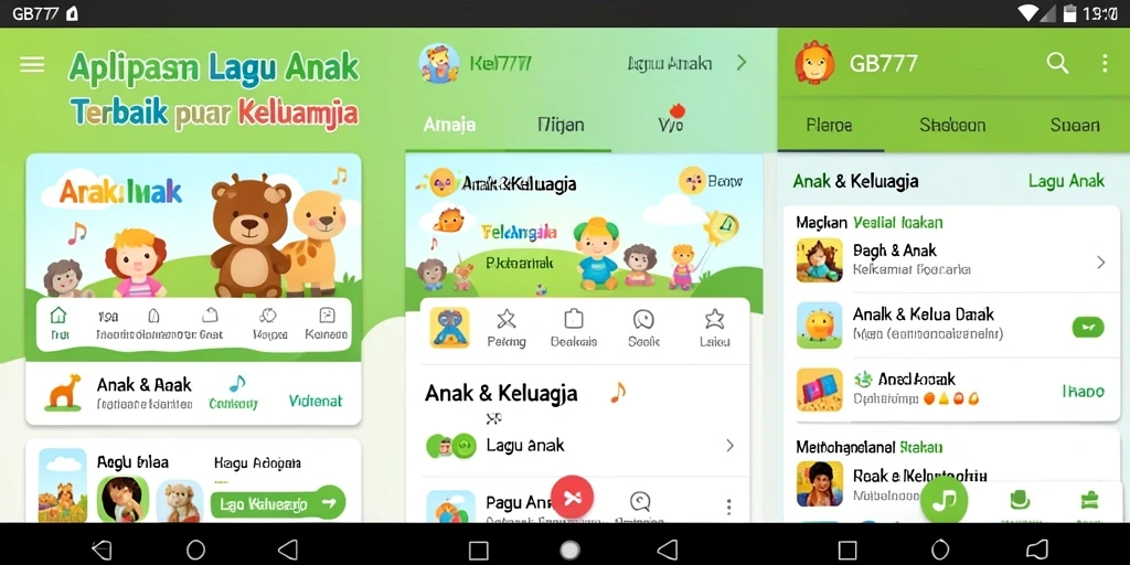 Tampilan antarmuka GB777 yang ceria dan interaktif untuk anak-anak.