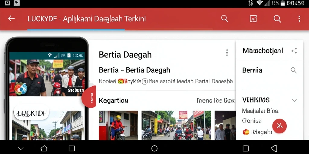 Antarmuka LUCKYDF menampilkan berita daerah secara jelas dan menarik.