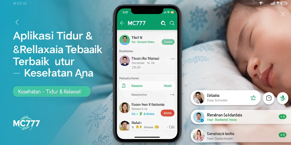 Tampilan antarmuka pengguna MC777 untuk tidur dan relaksasi yang nyaman.