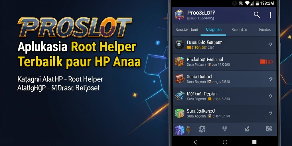 Screenshot PROSLOT menampilkan interface pengguna yang sederhana dan fungsional.