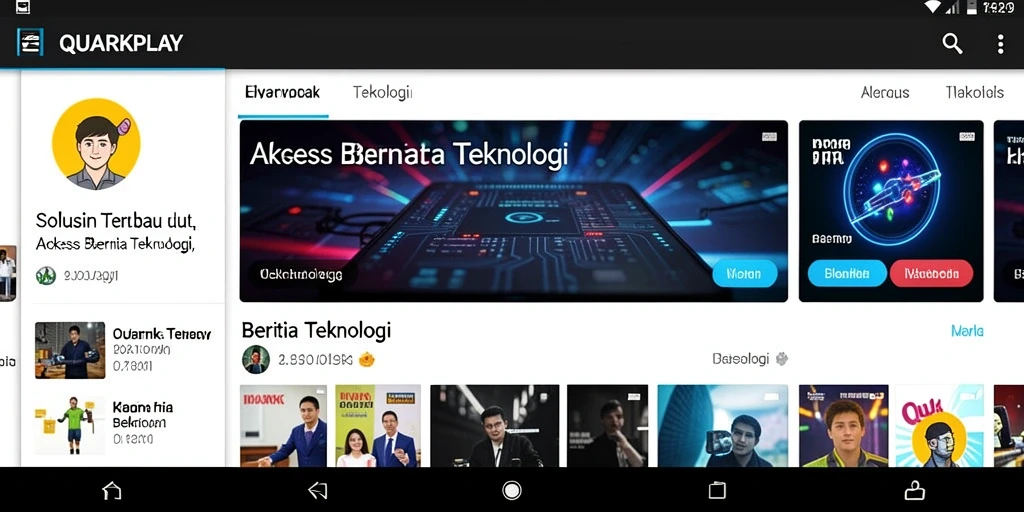 Antarmuka QUARKPLAY yang modern dan informatif.